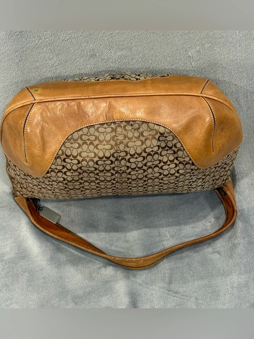 Vintage Y2K Coach Signature Jacquard Hobo Bag Brown Tan
